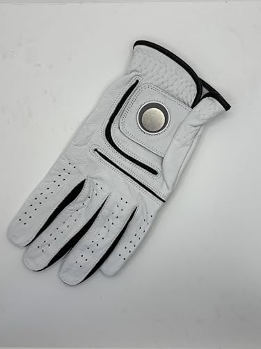 Lot de 3 gants de golf pour homme droitier en cuir cabretta avec aimant pour marqueur, sensation parfaite, adhérence suprême Tailles S, M, M, L, XL (S)