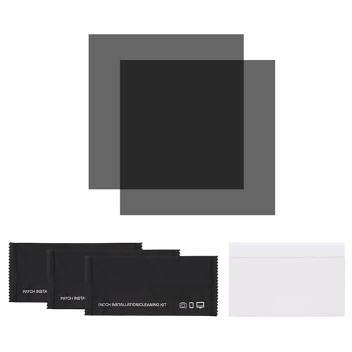 uxcell 2 Set Polarized Film, 3 x 3 Inch Universal Adhesive Polarized Sheets Linear Polarizing Filter with Cleaning Kit Scraper for LCD Screen Repair Physics Education (80x80mm)