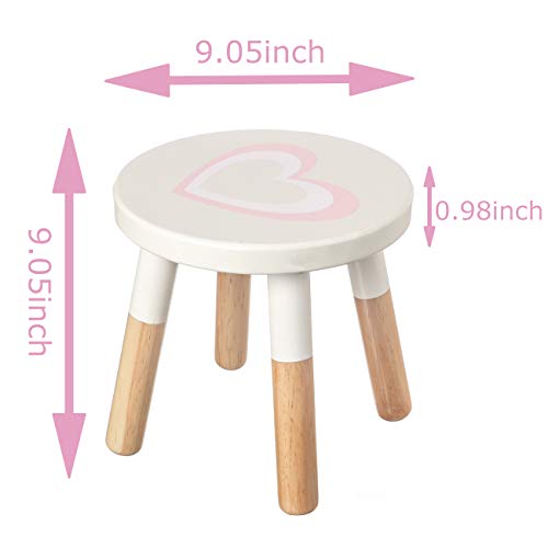 Ruyu Wooden Kids Stool For Sitting, 9.1 Inch Solid Hard Wood Chair,Crafted Hand-Painted With Assembled Four-Legged Stool, Bedroom, Playroom, Furniture Stool For Toddler, Children, Boys, Girls #TOP1