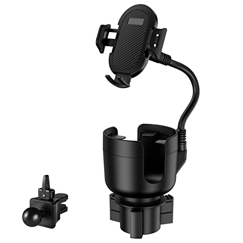 Accmor 3-In-1 Car Cup Holder Expander Adapter With Adjustable Base, Car Cup Holder Expander Organizer With Phone Holder & Air Vent Phone Mount, Fits Hydro Flask, Yeti, Nalgene, Large 32/40 Oz Bottles #TOP1