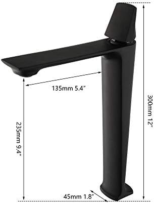 Robinet mitigeur noir mat en cascade pour vasque de salle de bains - 2