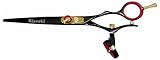 Kissaki Hair Scissors Gokatana 6.0 inches Double Swivel Black R Titanium Hair Cutting Shears