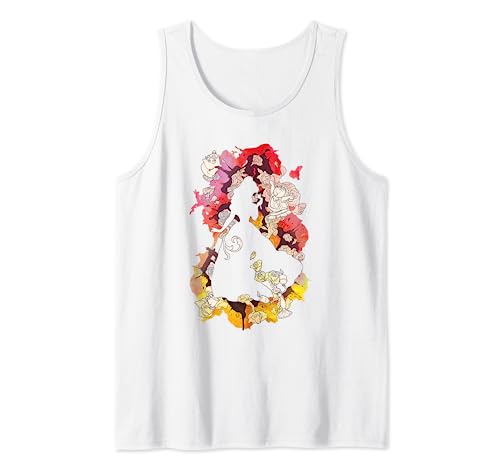 livre Disney Beauty and the Beast Belle Flower Silhouette Débardeur