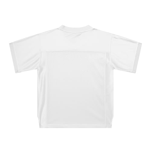 Blank Youth Football Jersey Mesh Athletic Football Shirt Practice Sports Uniform White - Thumbnail 2