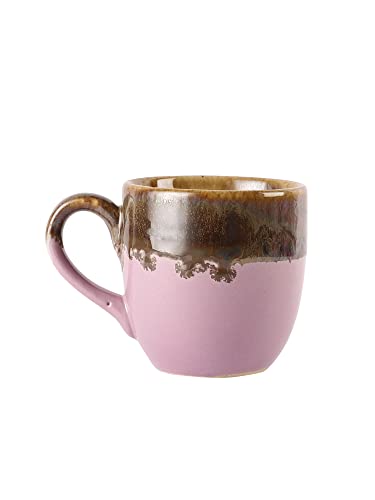 Image of Miah Decor Studio Pottery Ceramics Glazed Coffee Mugs Cum Serving Tea Cups Set, 200ml, Set of 6(Red)-Microwave & Dishwasher Safe