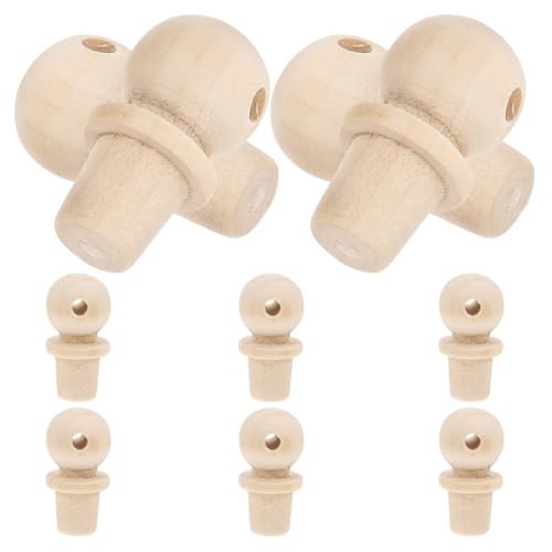 JECOMPRIS Tapones de Corcho de Calabaza Medianos 10 Piezas, Sellador de Botellas de Vidrio Ajuste Preciso, Madera Natural para Bricolaje y Decoración en Cocina y Bar