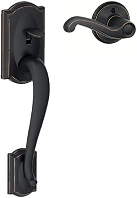 Schlage F62 CAM ACC RH Camelot Right Hand Double Cylinder   Black