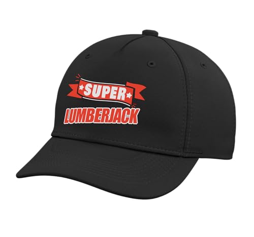 Super Lumberjack - Funny Lumberjack Adjustable Printed Baseball Hat, Black