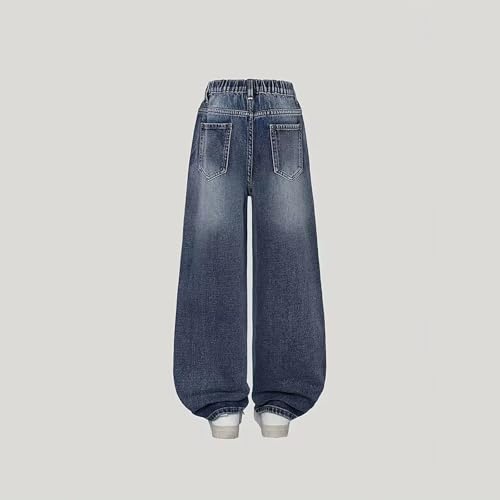 Pantalón niña vaqueros rectos informales y holgados 7