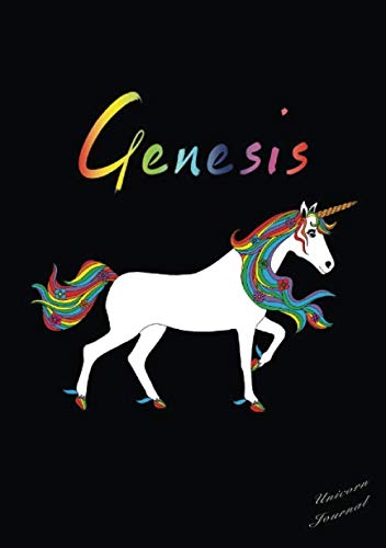 Genesis Unicorn Journal: Personal Name Notebook, Medium Ruled, 7mm Line Spacing, Numbered Pages, With Contents and Index Pages, Bullet Point Planner, ... Personalized Notebooks For Girls And Women)