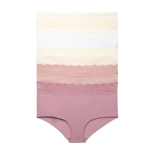 Image of Marks & Spencer Women's 5 Pack Cotton Lycra & Lace High Rise Short