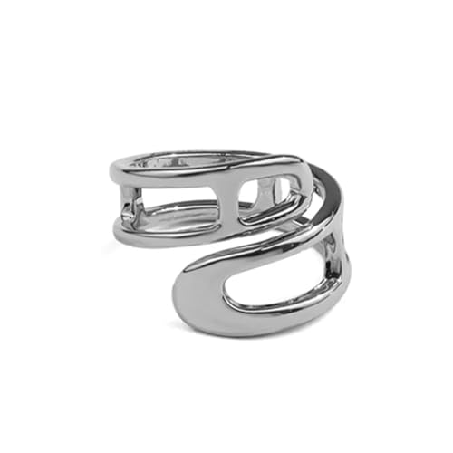 Anneau creux géométrique irrégulier bijou tendance mode féminine bague minimaliste chic