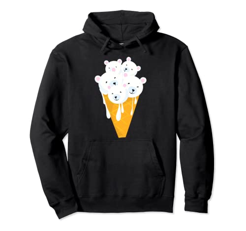 Lindo helado de oso polar | Divertido regalo para amante de postres congelados Sudadera con Capucha