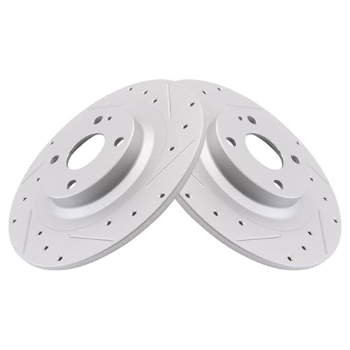 Image of TRQ Performance Rear Brake Pad and Rotor Set Ceramic G Coated Compatible with 2017-2020 Fiat 124 Spider 2016-2019 Mazda MX-5 Miata
