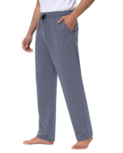 Neer 4 Pack Men's Sweatpants Athletic Drawstring Open Bottom Pants Workout Running Lounge Pants with Pocket for Men2