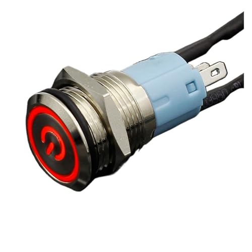 Interrupteur bouton-poussoir métal 16mm avec LED 5V étanche à impulsion