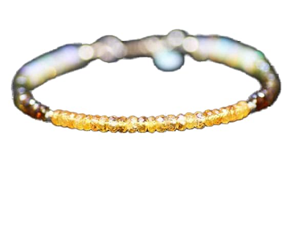 Bracelet opale et grenade mandarine taillée main | LKBEADS