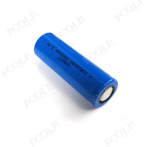 FCQLR Compatible for 3PCS 22650 Rechargeable Lithium ion Battery li-ion Cell Flat top