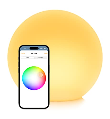 EVE Flare - Lampe LED intelligente portable avec technologie Apple HomeKit, protection IP65 pour la résistance à l’eau et chargement sans fil, Bluetooth/Thread