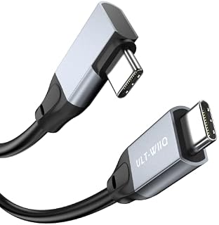 USB C to USB C 3.2 Gen2x2 Cable 100W, Super Soft 20Gbps Right Angle 4K@60Hz Video Cord, 90 Degree 5A Fast Charger Type C Cable for MacBook, Dell XPS, Galaxy S22 S10 S9, OTG, USB-C Monitor (0.5M)