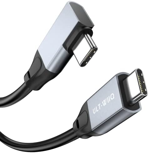 USB C to USB C 3.2 Gen2x2 Cable 100W, Super Soft 20Gbps Right Angle 4K@60Hz Video Cord, 90 Degree 5A Fast Charger Type C Cable for MacBook, Dell XPS, Galaxy S22 S10 S9, OTG, USB-C Monitor (0.5M)