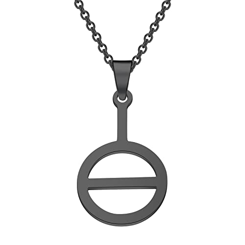 CENWA Agender Symbol Necklace Non-binary Gender Androgyne Androgyny Sign Genderqueer Genderfluid Bigender Trigender