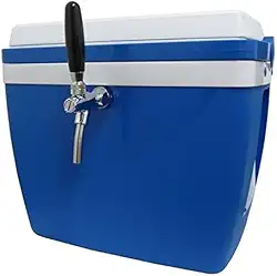 Chopeira A Gelo 34L com Torneira Italiana Cromada e Destrave para Barril 5L Azul