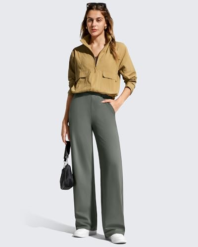 Image of G4Free EverGoing Women's Wide Leg Dress Pants Pull On Stretchy High Waisted Casual Trousers with Pockets