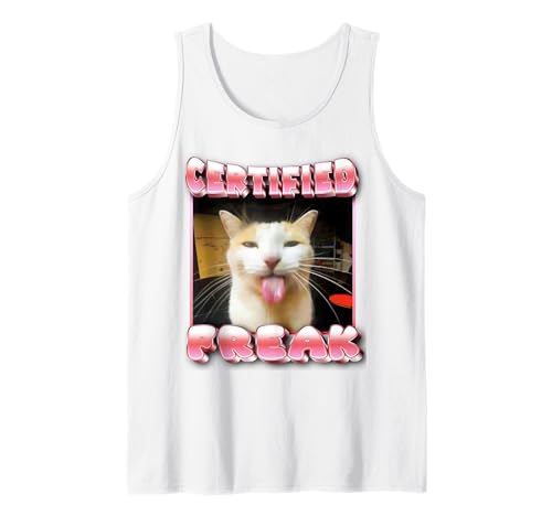funny cat meme - Certified Freak Funny Cat Meme Tank Top