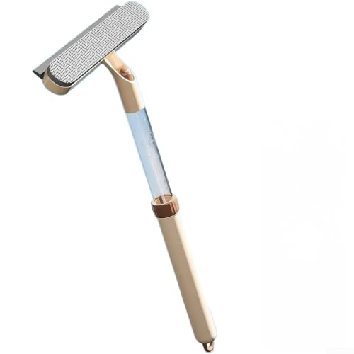 Escobilla limpiacristales extensible 5 en 1 con función de pulverización integrada, mango telescópico ajustable de 37 a 54 cm para vidrio, azulejos y espejos, almohadilla de fregado doble y agarre