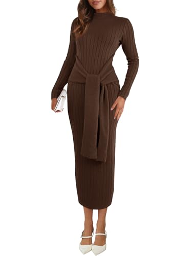 Saodimallsu Womens Long Sleeve Midi Sweater Dress...