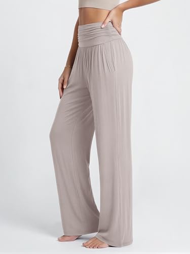 Image of ODODOS Women's Wide Leg Palazzo Lounge Pants with Pockets Light Weight Loose Comfy Casual Pajama Pants-26 /28 /30 inch /32 inch Inseam