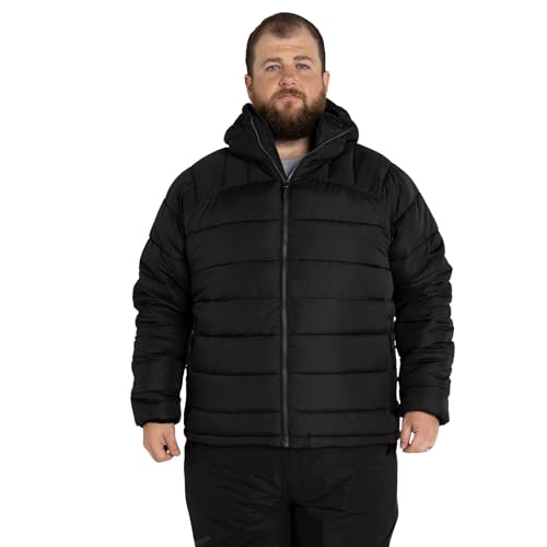 Snow Country Outerwear Mens Big 2XL-7XL Synthetic Down Powderhorn Hooded Winter Coat Jacket (5X-Large, Black)