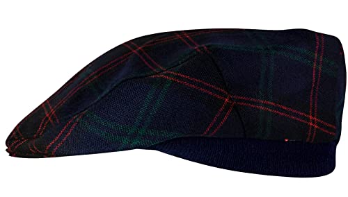 Casquette plate à motif tartan avec élastique pour hommes et femmes