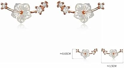 Ladies earrings Ladies Fashion Elegant Earrings Small White Shell Flower Earrings Micro-inlaid Zircon S925 Silver Temperament Earrings Earrings