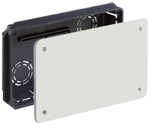 Einbaudose mit Deckel und Schrauben, Maße 170 x 100 mm, ideal für Elektroinstallationen und zum Schutz von Verbindungen.
