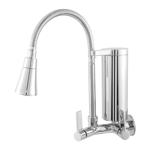 Torneira Cozinha Flexível Filtro Gourmet Cromada Parede Tubo 2 Jatos