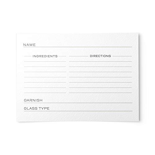 Cocktail Recipe Cards, 4 X 6 Inches, The Gift Collection, Double Sided #TOP7