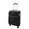 4 wielen koffer Ultra lichtgewicht zachte bagage uitbreidbaar TSA Lock reistas Mercury Black, Zwart, Cabin: H55 x L37 x W20, 2.5 kg, 30L, Koffer