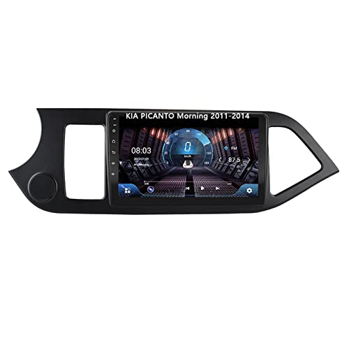 Autoradio Android 10 Wi-Fi idéal pour voyages en Kia Picanto Morning avec navigation tactile 9"