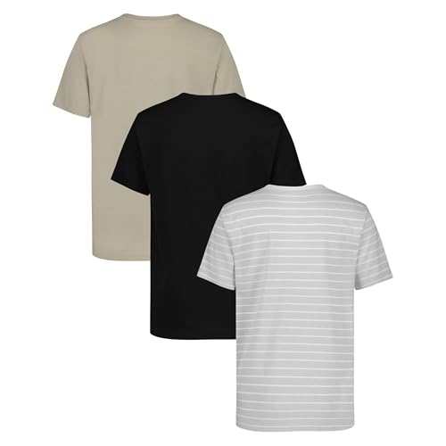 Image of Nautica Boys' Short Sleeve Crew Neck T-Shirt 3-Pack, Soft, Comfortable, Relaxed Fit