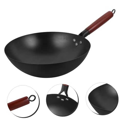 Cabilock Wok de hierro con mango de madera negro miniatura 4