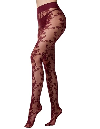 LABELLA Fishnet Lace PantyhoseSexy Floral pattern tights for Women Hollow Out Knitted Tights