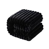 NTBAY Plush Flannel Baby Blanket, Soft and Warm Toddler Blanket with Striped Texture for Stroller, Crib, Travel, 30x40 Inches, Black