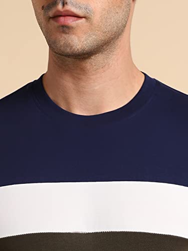 Image of Dennis Lingo Men's Cotton Slim Fit Solid T-Shirt (Round Neck)