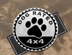 Image of Black Dogs Badge Rated Car Emblem, 4 x 4 Metal Automotive Badge, 3D Metal Badges, Round Emblem Decals Badge Decals Stickers Compatible for Jeep Vehicles Trucks SUV Exterior Accessories