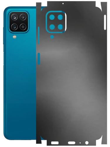 Image of AtOdds - Full Body Back Screen Guard Protector Film - Lamination Wrap Skin Sticker Compatible with Samsung Galaxy A12 | Scratchproof Matte Finish (Metallic Grey)