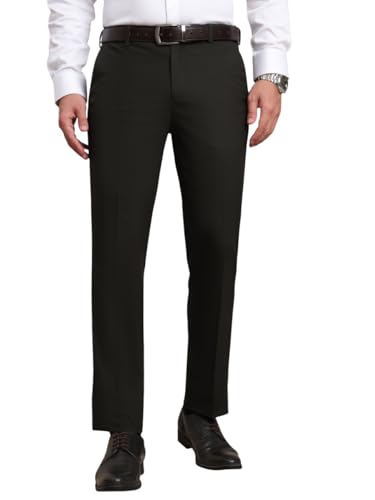Image of SaintX Men's Premium Stretchable Formal Trouser with Techno Flex Waistband | Slim Fit | Italian Design | Triple Blend Special Fabric Pants | Office Wear /Executive Wear