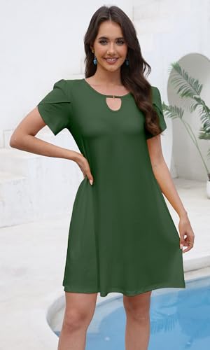 Image of COSSEN Women's Summer Casual Tshirt Dress Crew Neck