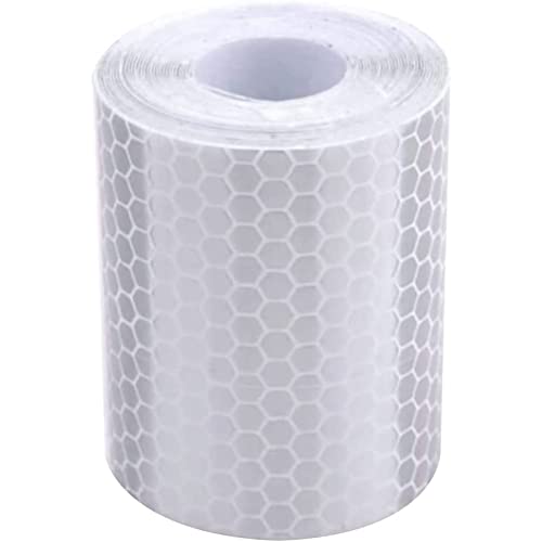 Haobase - Haobase 5cm×3m Car Reflective Sticker Warning Safety Car Decoration Reflector Protective Strip Film Tape (White)